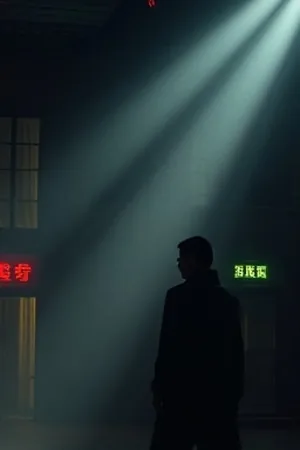 《白噪音档案》剧集海报，堆叠的案卷与一台老式录音机